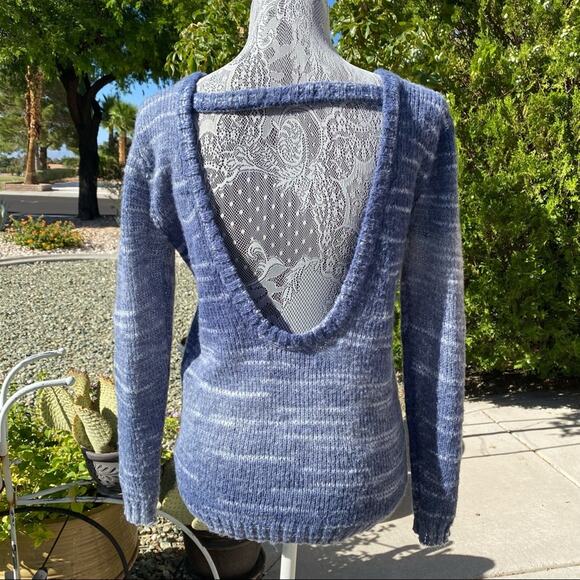 RUBBISH Womens Wool Blend Backless Spacedye Long Sleeve Sweater Top Size XS - Picture 3 of 7